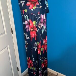 Blue and Red Maxi/Skort Sundress